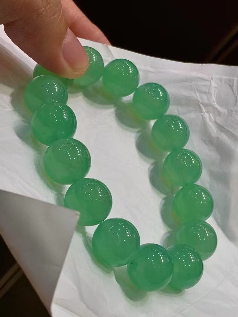 翡翠甜绿手串