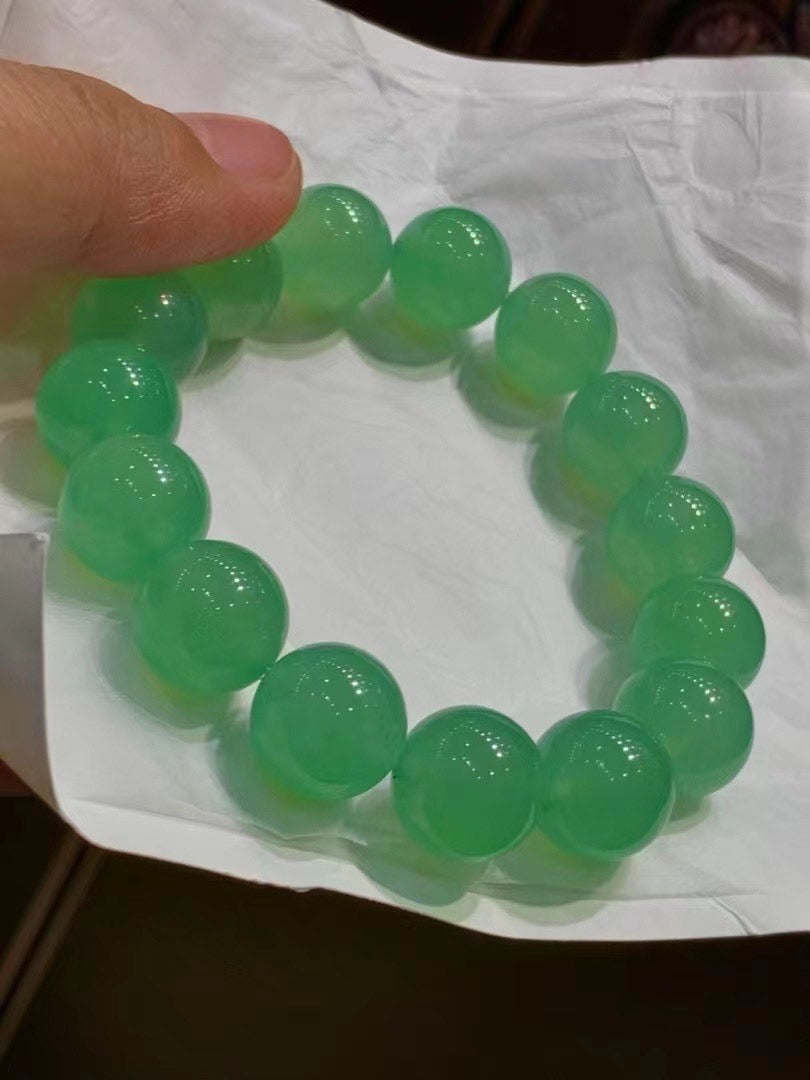 翡翠甜绿手串