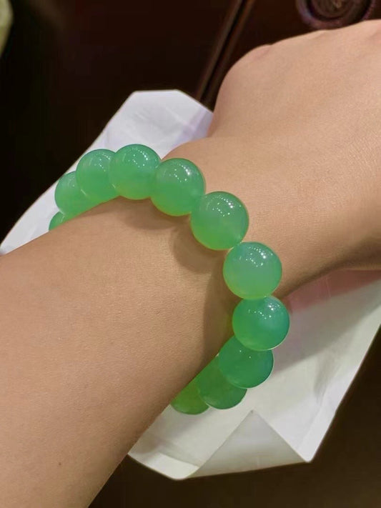 翡翠甜绿手串