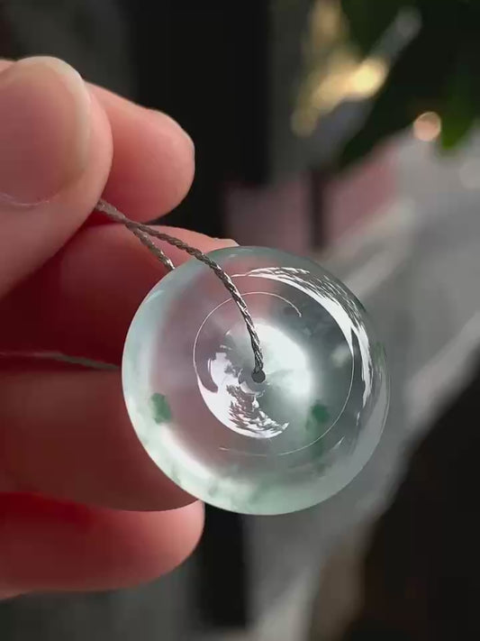 玻璃种飘花平安扣